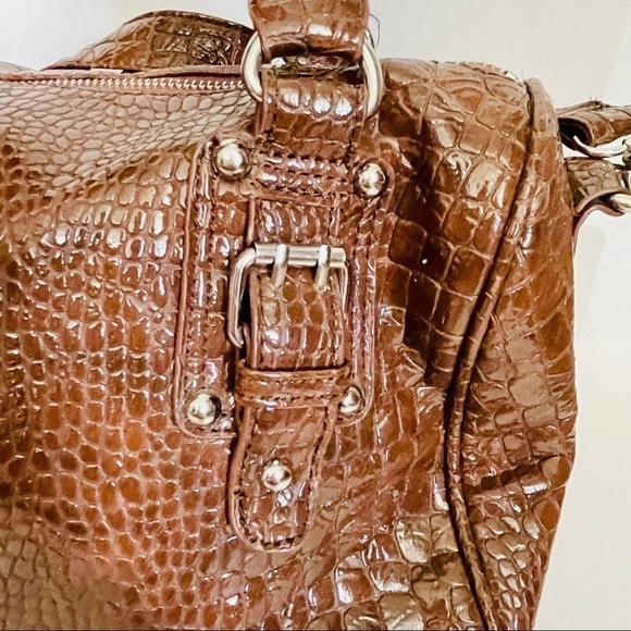 Steve Madden Brown Faux Alligator Crossbody Shoulder Bag Purse - Picture 8 of 10